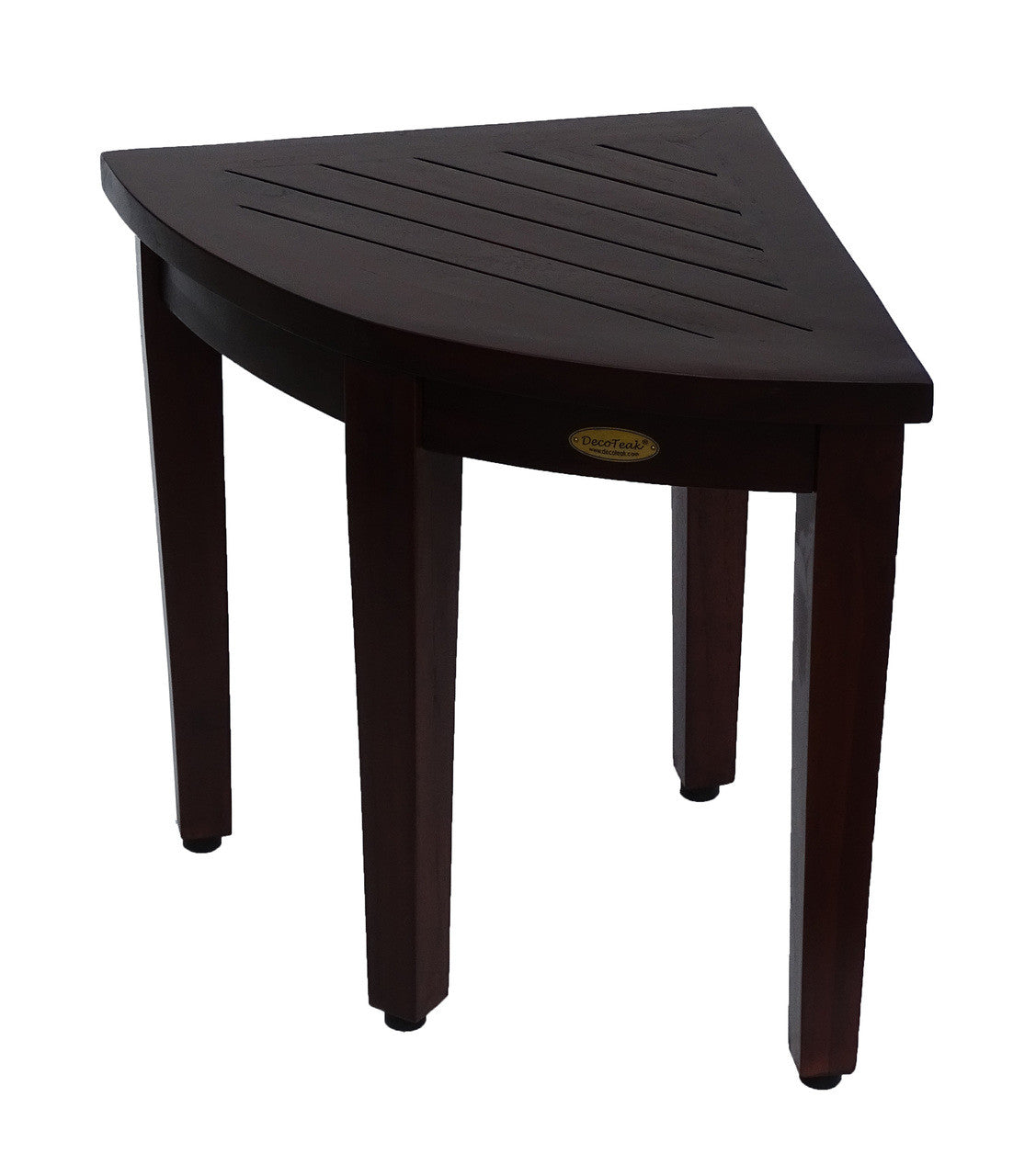 DecoTeak® SnazzyCorner® 18" Teak Wood Shower Corner Stool in Woodland Brown Finish