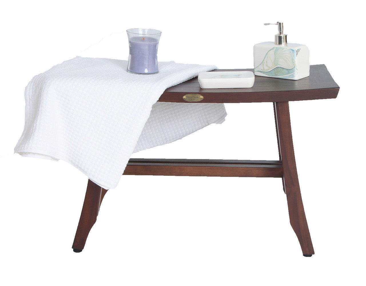 DecoTeak® Satori® 24" Teak Wood Shower Bench in Woodland Brown Finish