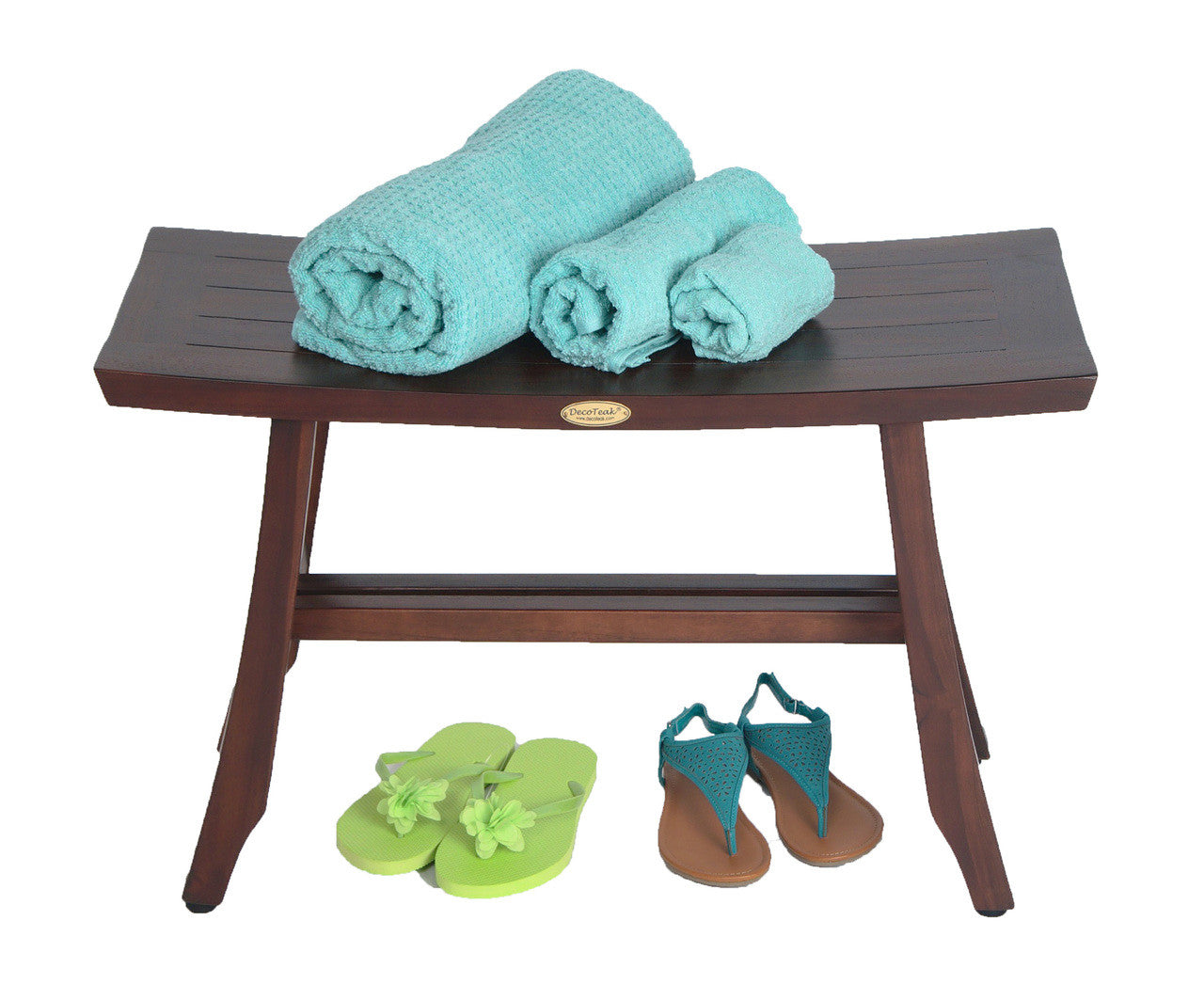 DecoTeak® Satori® 24" Teak Wood Shower Bench in Woodland Brown Finish