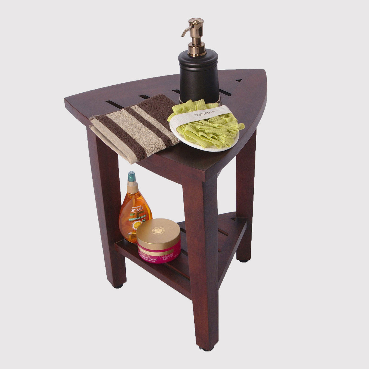 Decoteak corner shower stool DT163