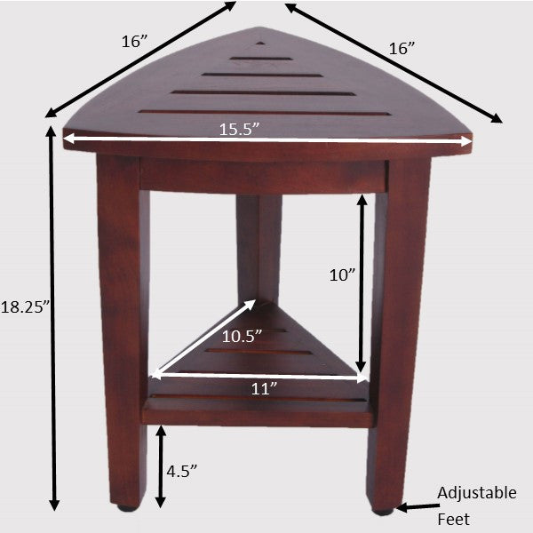 Decoteak corner shower stool DT163