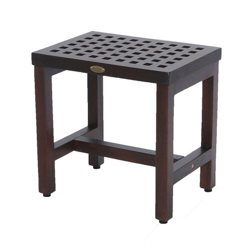 DecoTeak® Espalier® 18" Teak Wood Shower Bench in Woodland Brown Finish