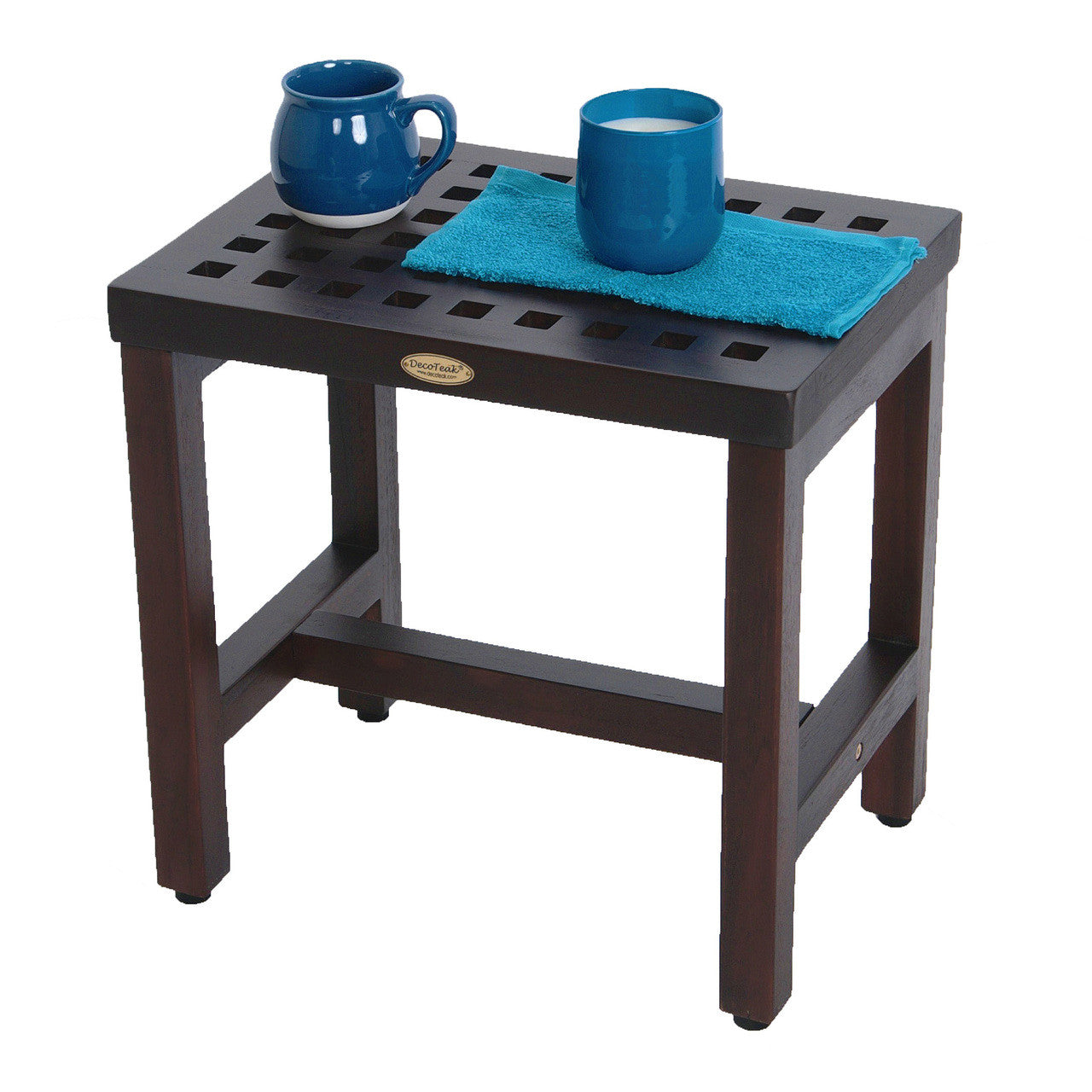 DecoTeak® Espalier® 18" Teak Wood Shower Bench in Woodland Brown Finish