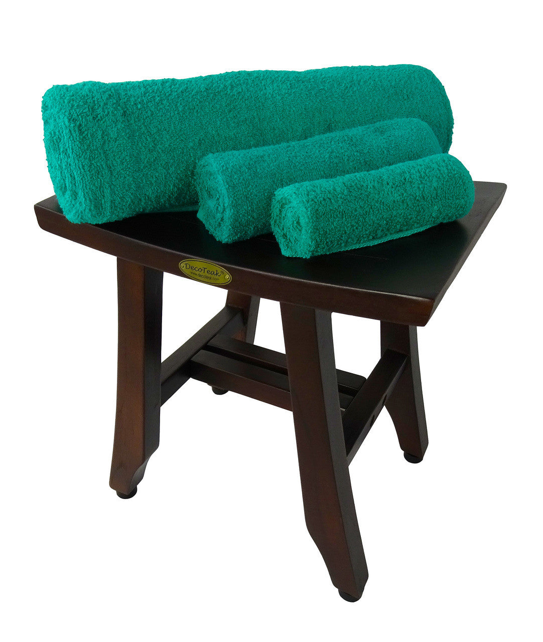 DecoTeak® Satori® 14" Teak Wood Shower Bench in Woodland Brown Finish