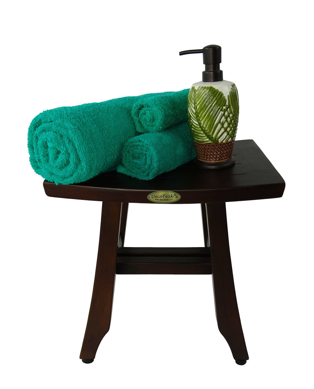 DecoTeak® Satori® 14" Teak Wood Shower Bench in Woodland Brown Finish