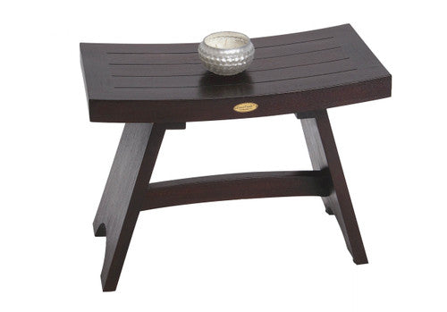 DecoTeak Serenity 24" Teak Wood Shower Bench in Woodland Brown Finish
