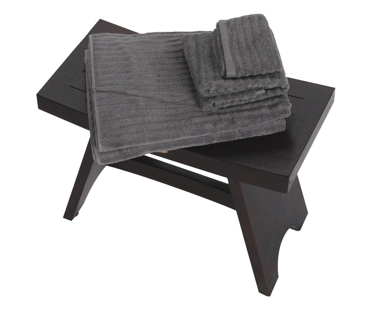 DecoTeak Serenity 24" Teak Wood Shower Bench in Woodland Brown Finish