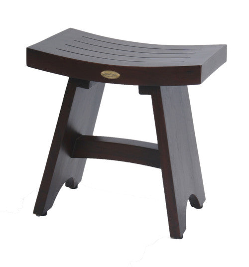 DecoTeak® Serenity® 18" Teak Wood Shower Bench in Woodland Brown Finish