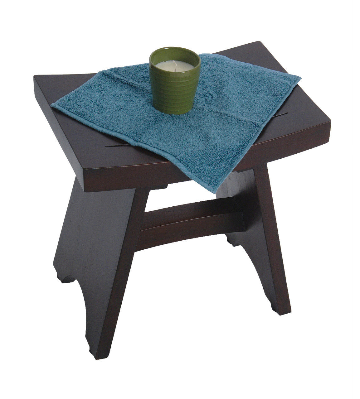 DecoTeak® Serenity® 18" Teak Wood Shower Bench in Woodland Brown Finish