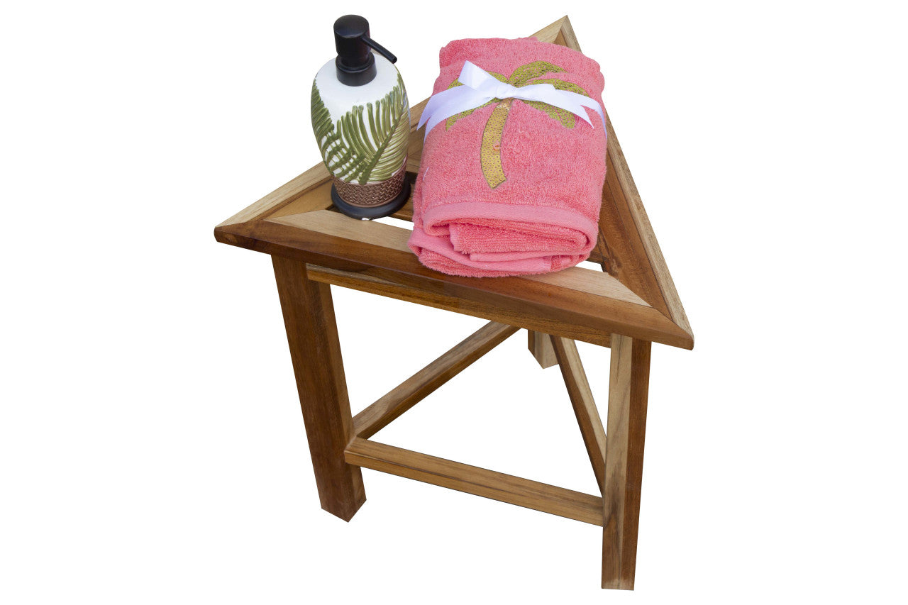 EcoDecors® FlexiTriangle® Teak Wood Triangular Modular Bench in EarthyTeak Finish