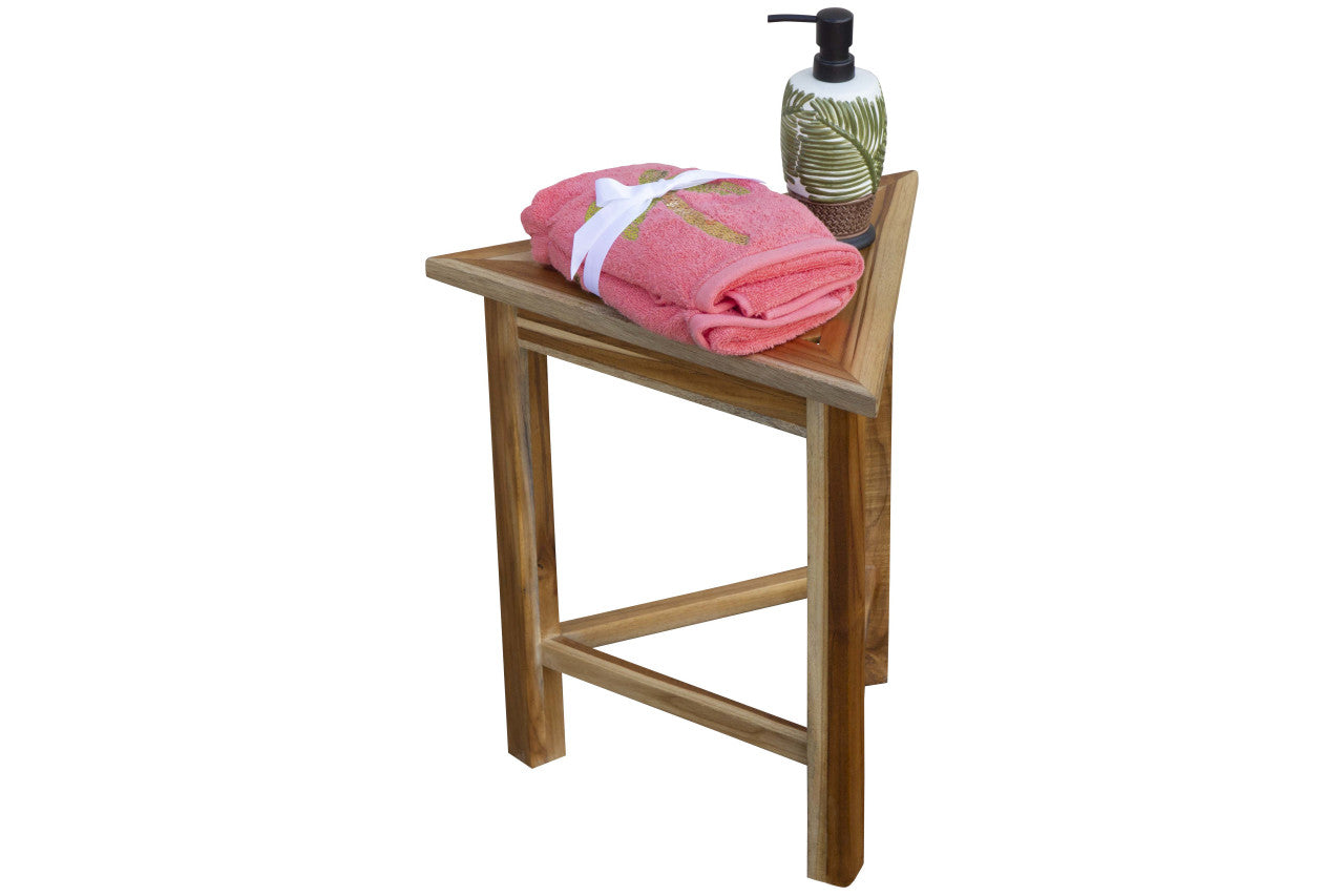 EcoDecors® FlexiTriangle® Teak Wood Triangular Modular Bench in EarthyTeak Finish