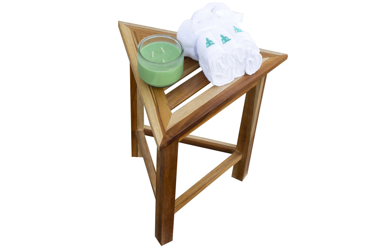 EcoDecors® FlexiTriangle® Teak Wood Triangular Modular Bench in EarthyTeak Finish