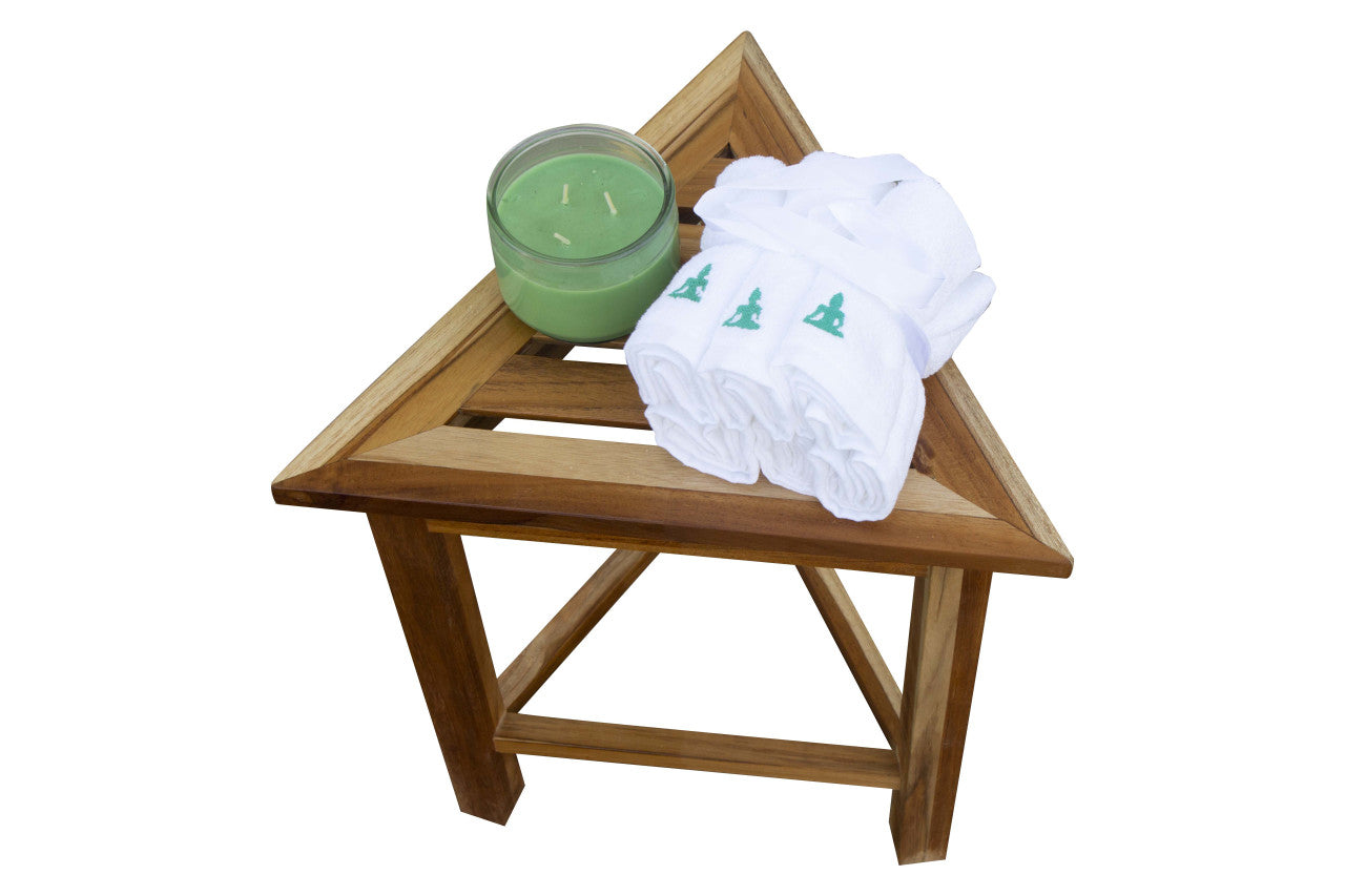 EcoDecors® FlexiTriangle® Teak Wood Triangular Modular Bench in EarthyTeak Finish