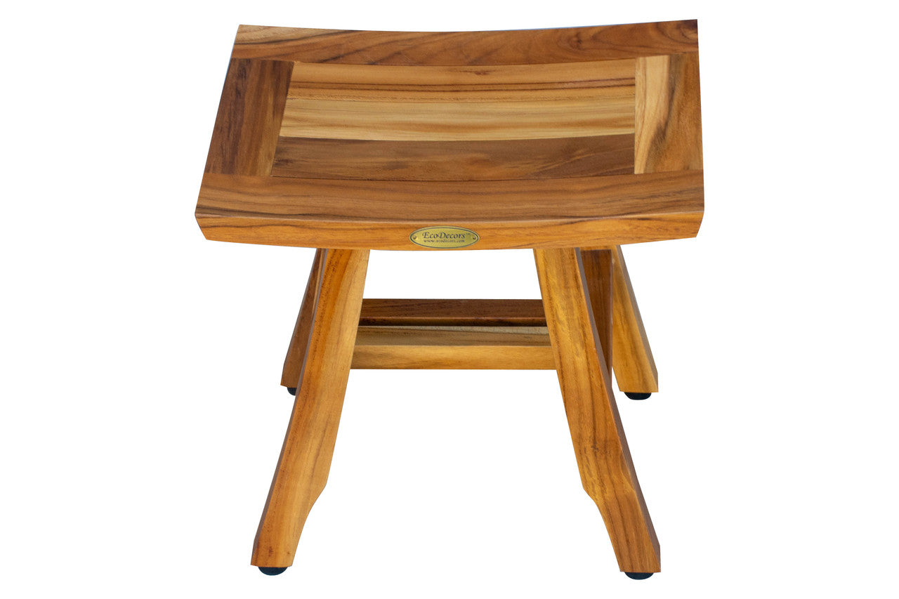 EcoDecors® Satori® 14" Teak Wood Shower Bench in EarthyTeak Finish