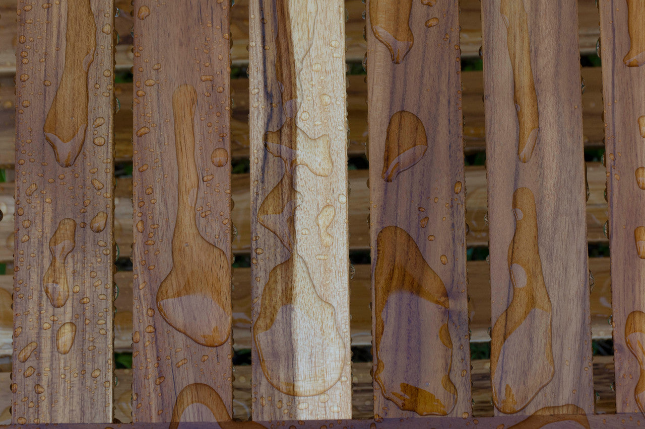 EcoDecors® Harmony® 24" Teak Wood Shower Bench with Shelf and LiftAide® Arms in EarthyTeak Finish