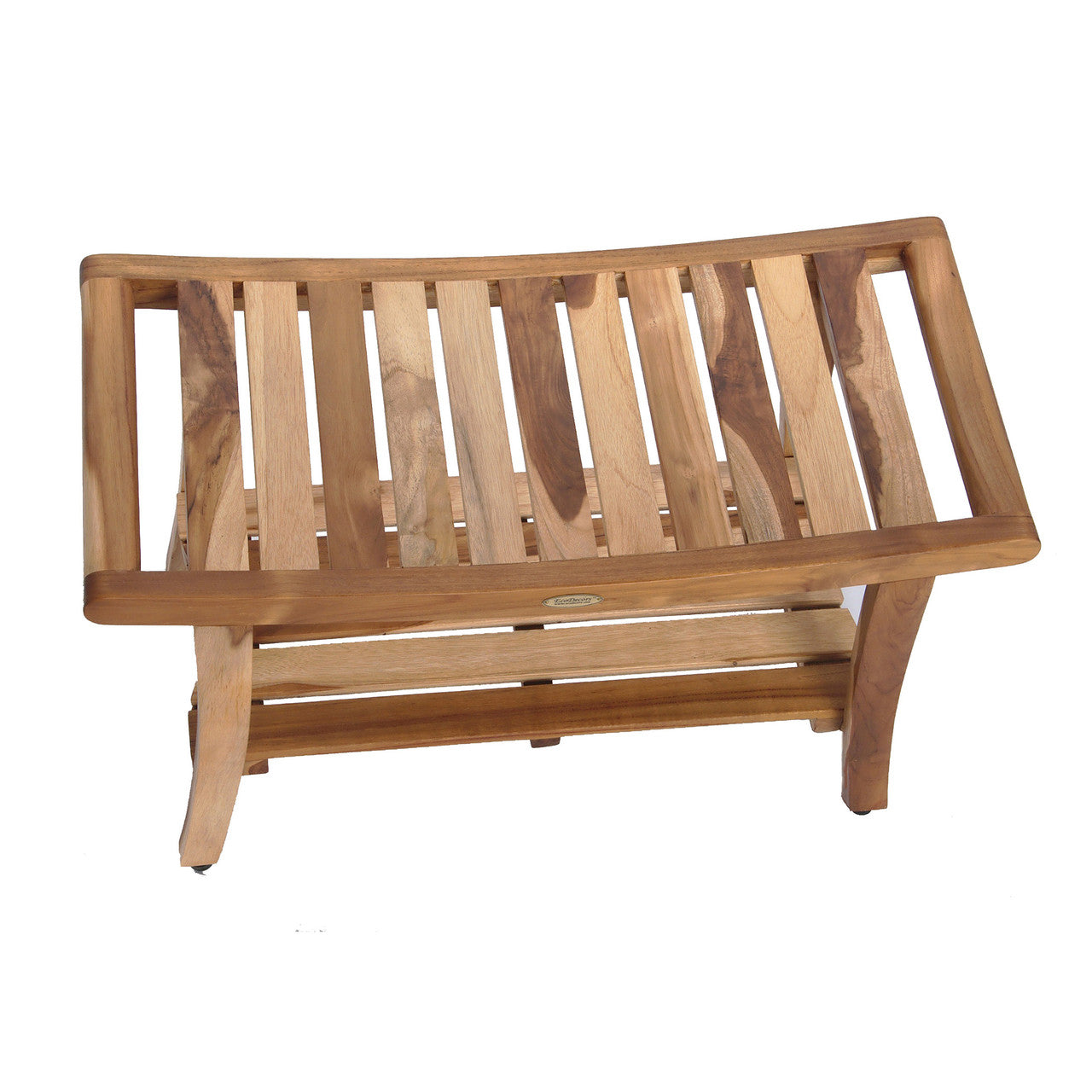 EcoDecors® Harmony® 30" Teak Wood Shower Bench with LiftAide® Arms in EarthyTeak Finish