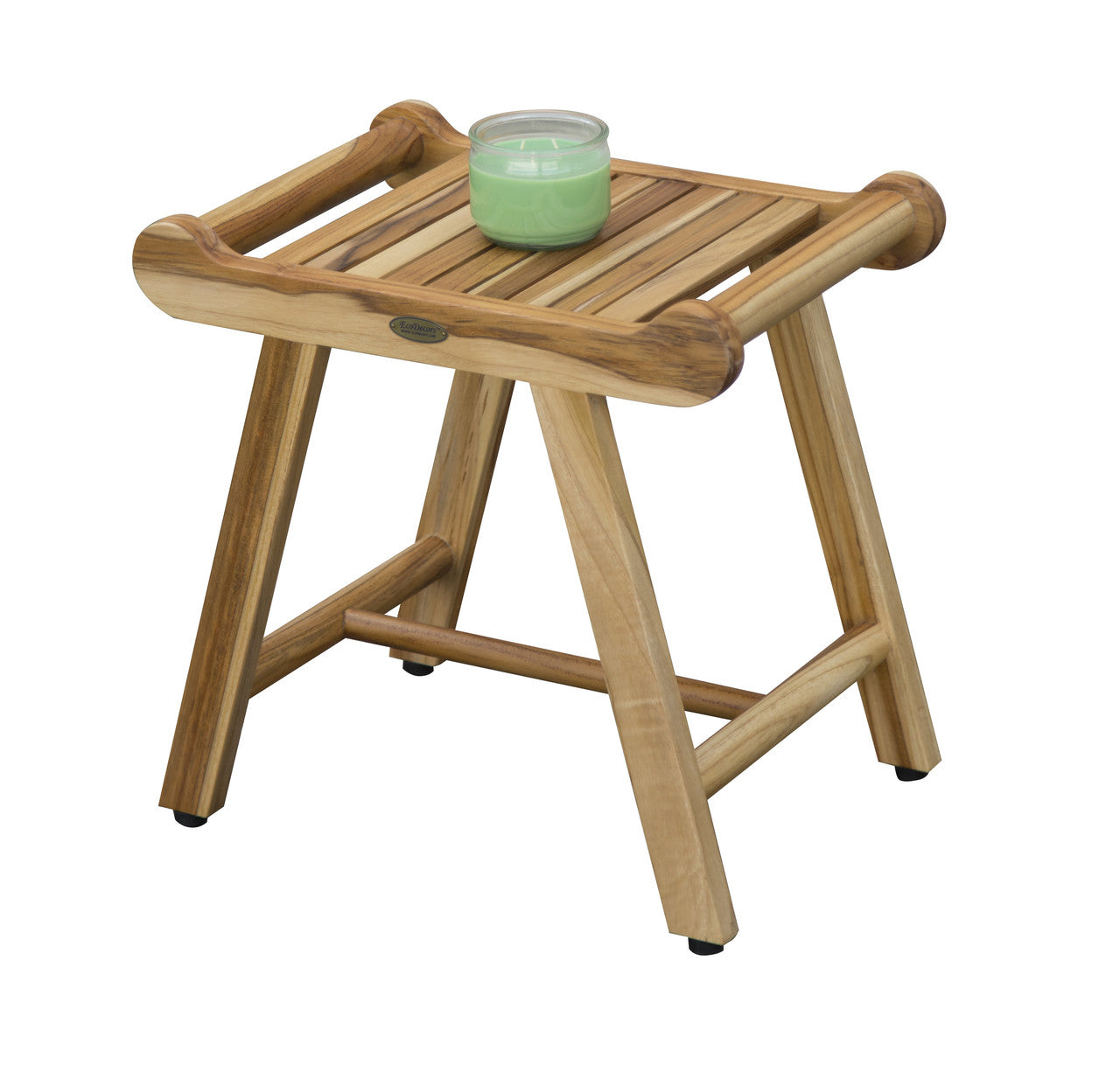 EcoDecors® Harmony® 20" Teak Wood Shower Bench with LiftAide® Arms in EarthyTeak Finish