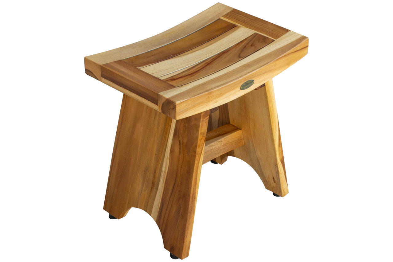 EcoDecors® Serenity® 18" Teak Wood Shower Bench in EarthyTeak Finish