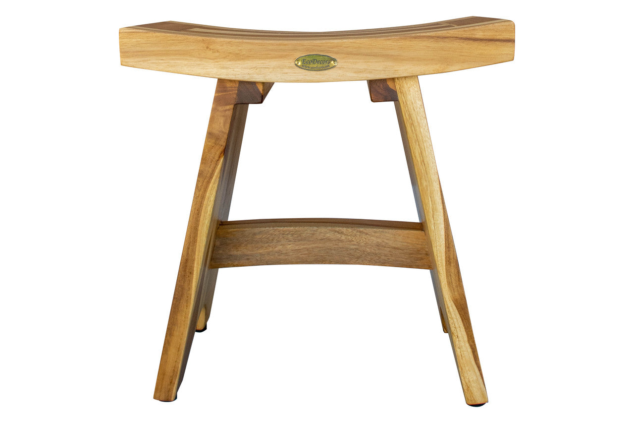 EcoDecors® Serenity® 18" Teak Wood Shower Bench in EarthyTeak Finish