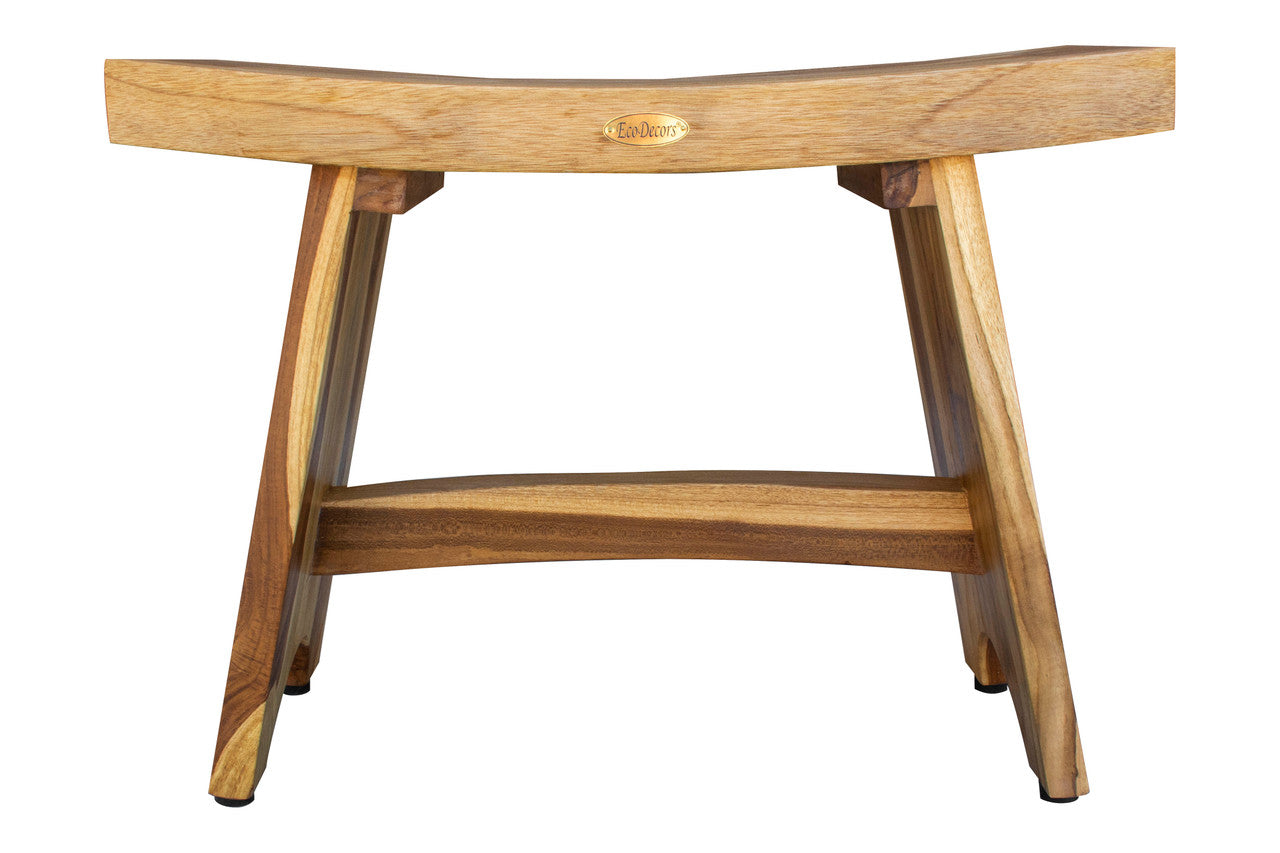 EcoDecors® Serenity® 24" Teak Wood Shower Bench in EarthyTeak Finish