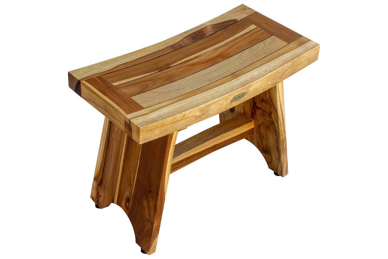 EcoDecors® Serenity® 24" Teak Wood Shower Bench in EarthyTeak Finish