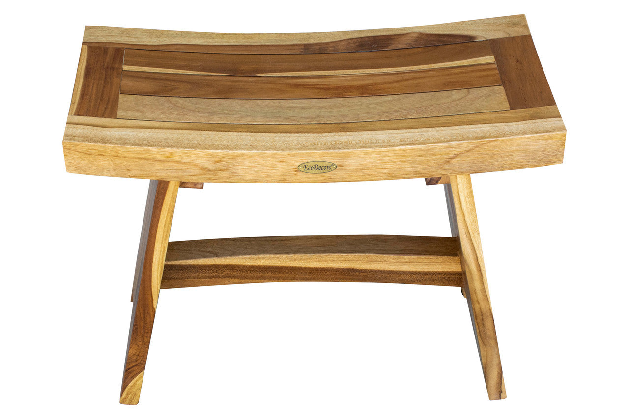 EcoDecors® Serenity® 24" Teak Wood Shower Bench in EarthyTeak Finish