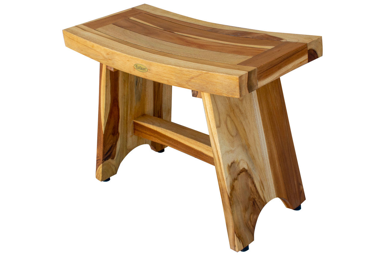 EcoDecors® Serenity® 24" Teak Wood Shower Bench in EarthyTeak Finish
