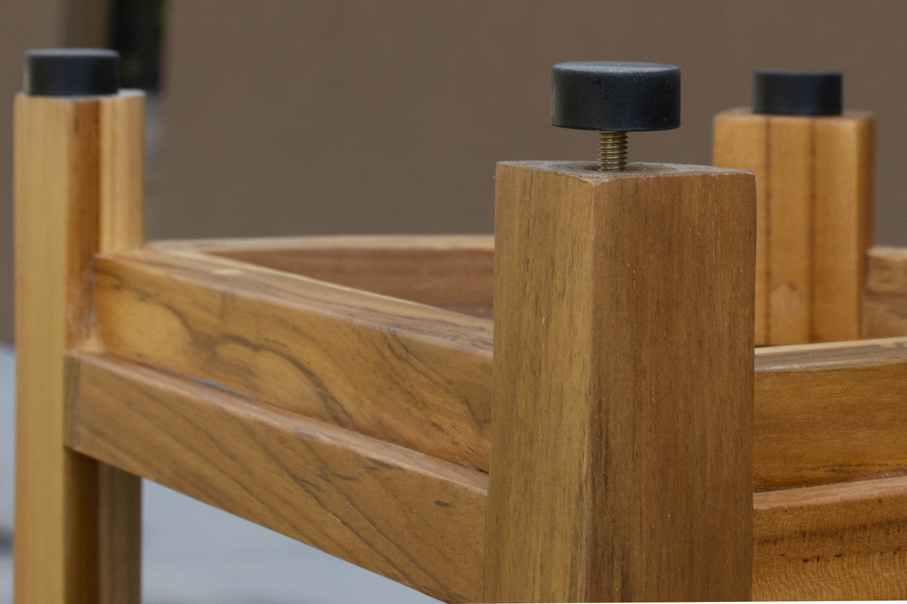 EcoDecors® SnazzyCorner® 38" Teak Wood 4-Tier Corner Shelf in EarthyTeak Finish