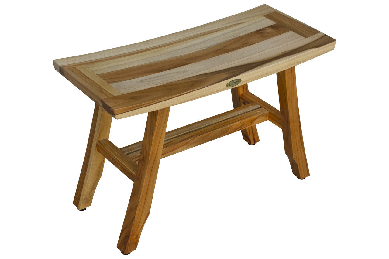 EcoDecors® Satori® 28" Teak Wood Shower Bench in EarthyTeak Finish