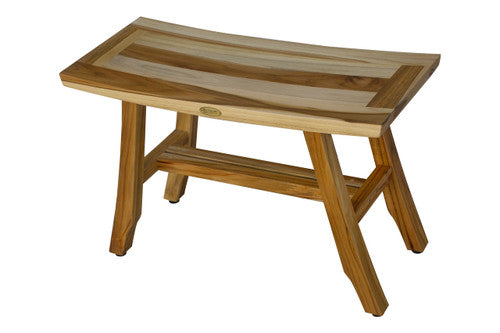 EcoDecors® Satori® 28" Teak Wood Shower Bench in EarthyTeak Finish