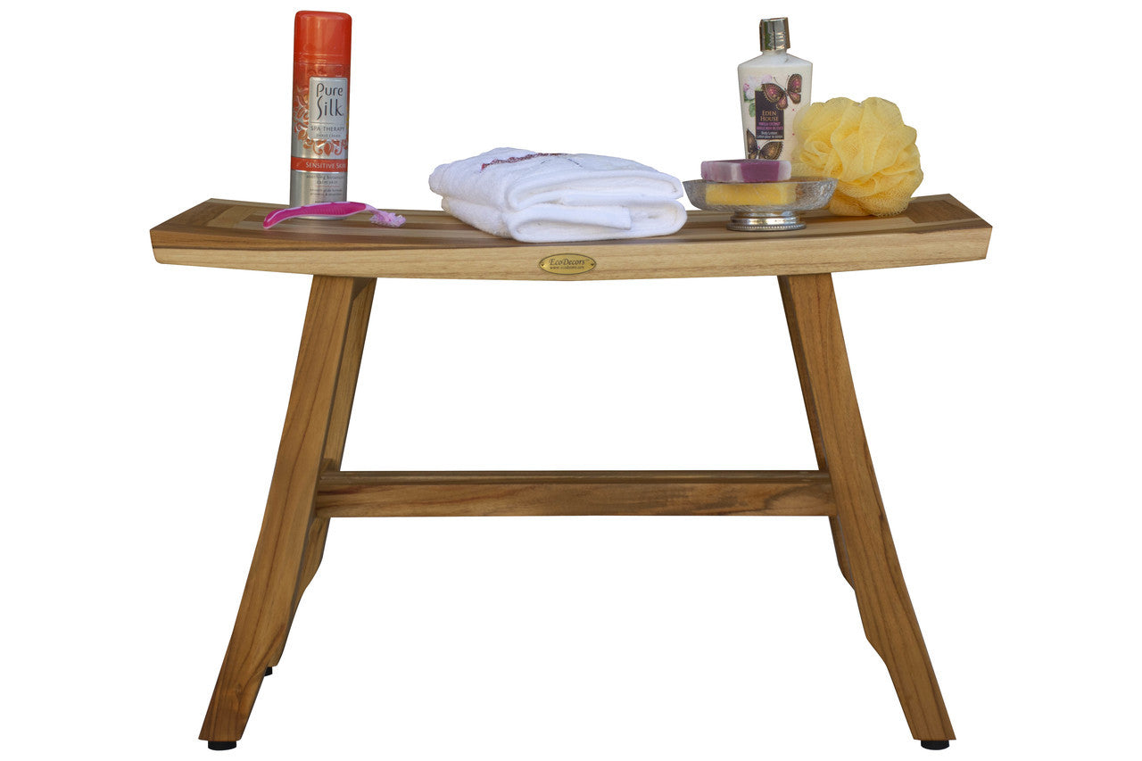 EcoDecors® Satori® 28" Teak Wood Shower Bench in EarthyTeak Finish