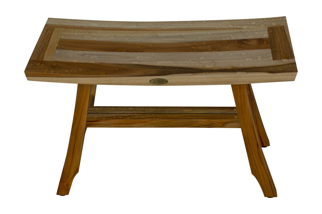 EcoDecors® Satori® 28" Teak Wood Shower Bench in EarthyTeak Finish