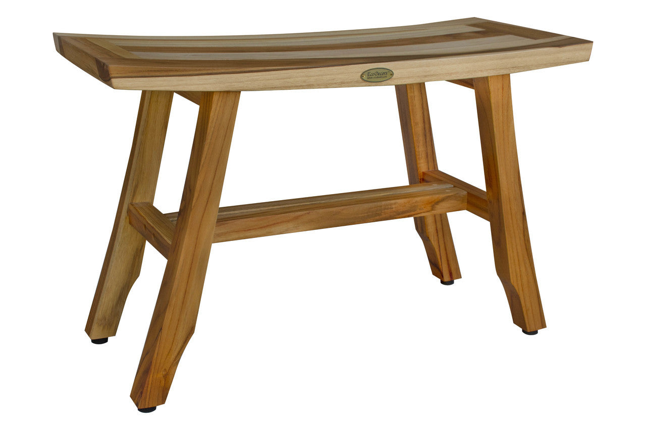 EcoDecors® Satori® 28" Teak Wood Shower Bench in EarthyTeak Finish