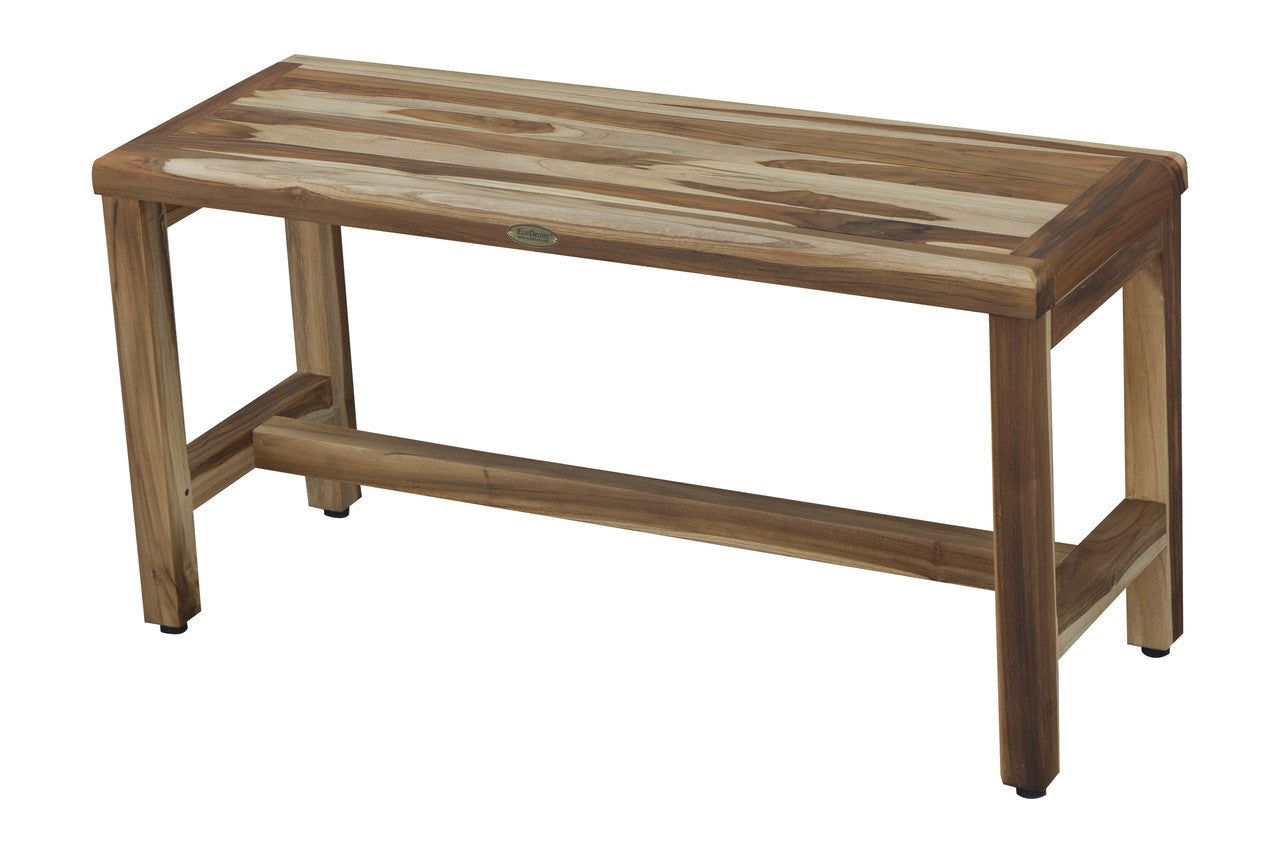 EcoDecors® Eleganto® 36" Teak Wood Shower Bench in EarthyTeak Finish