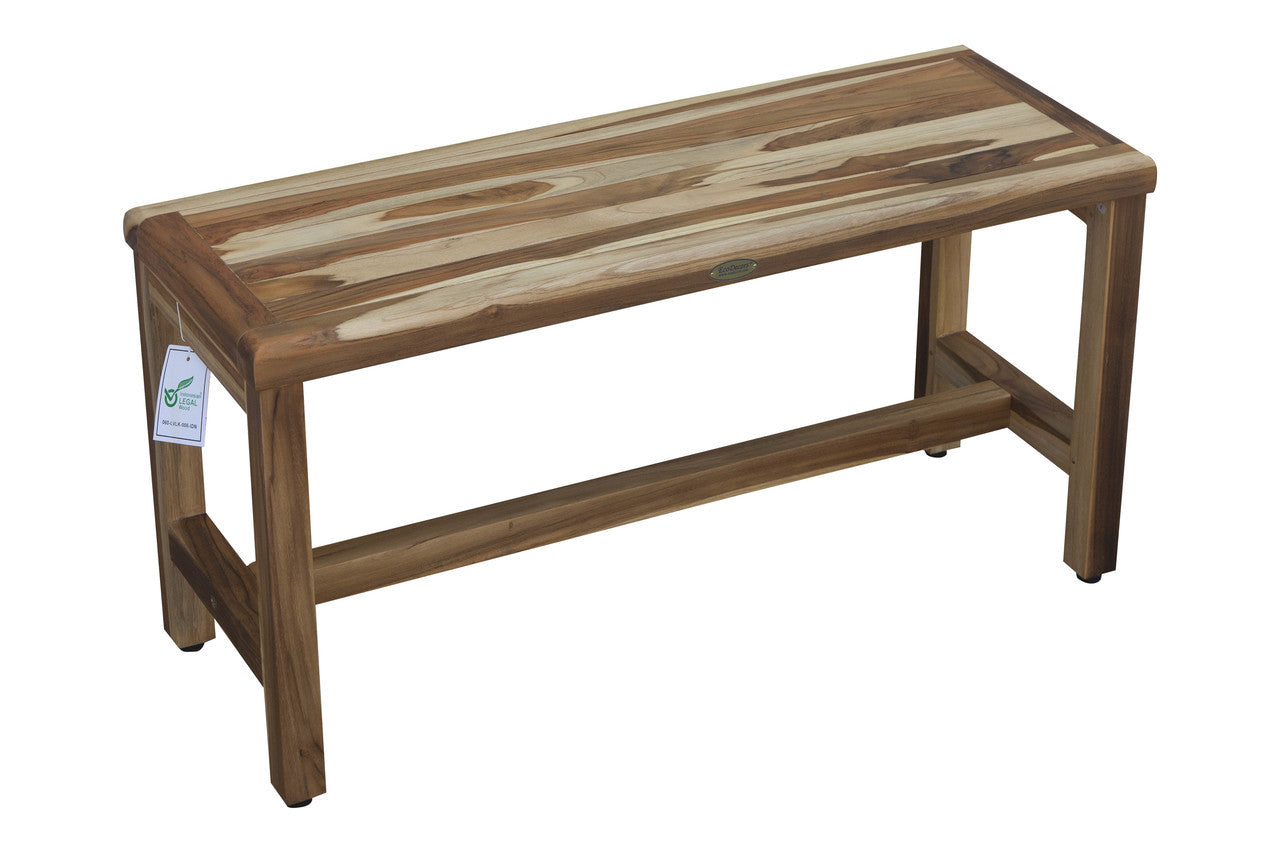 EcoDecors® Eleganto® 36" Teak Wood Shower Bench in EarthyTeak Finish