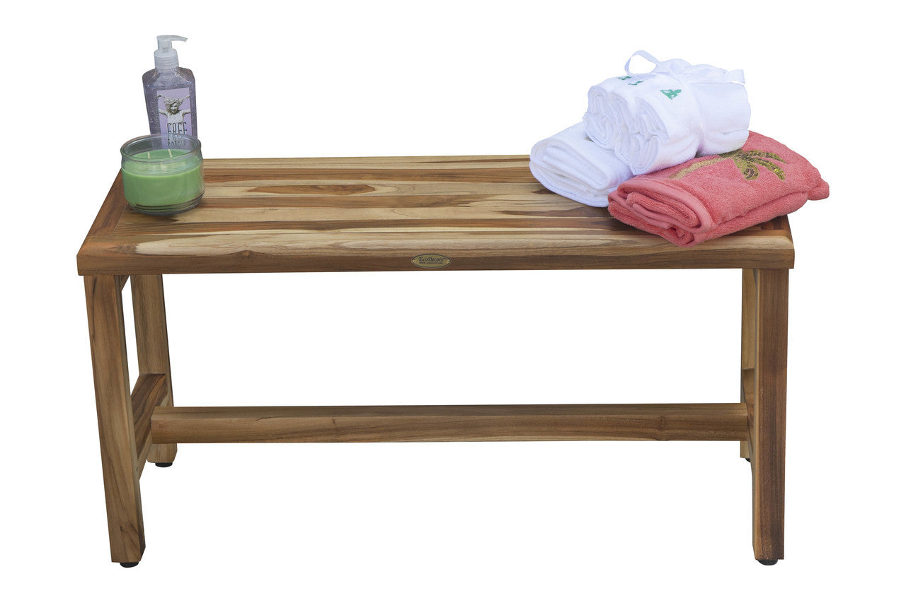 EcoDecors® Eleganto® 36" Teak Wood Shower Bench in EarthyTeak Finish