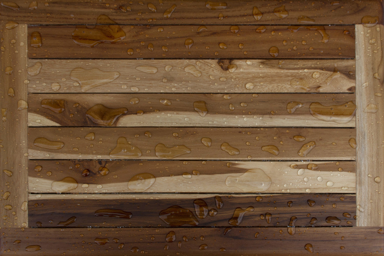 EcoDecors® Eleganto® 18" Teak Wood Shower Bench in EarthyTeak Finish
