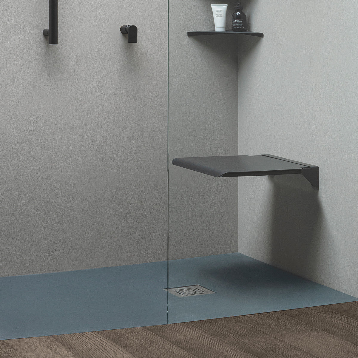 ADA Compliant Black Folding Shower Seat 16 x 14 Inches