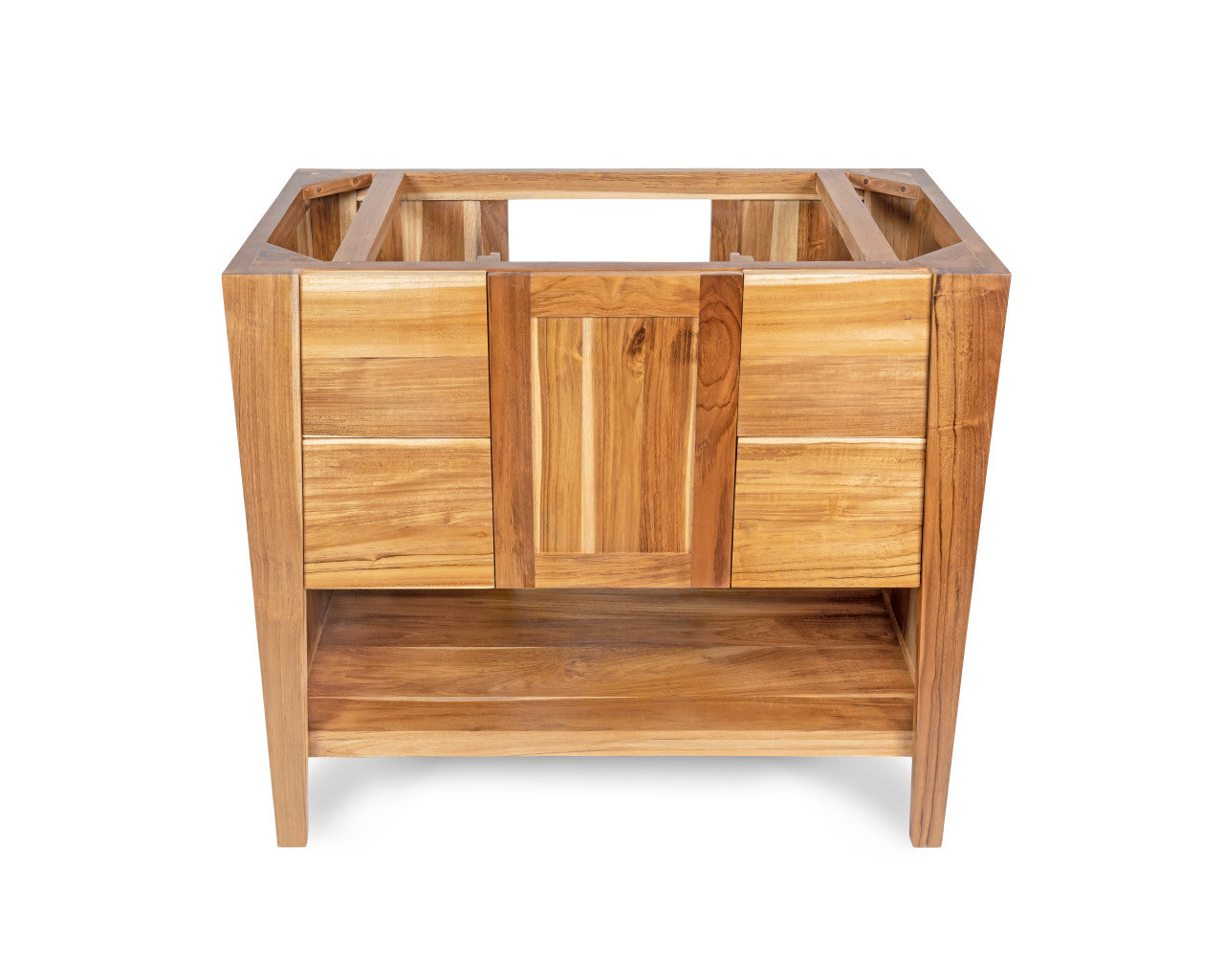 EcoDecors® Significado® 36" Teak Wood Free Standing Bathroom Vanity in EarthyTeak Finish