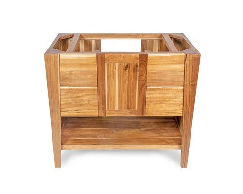 EcoDecors® Significado® 36" Teak Wood Free Standing Bathroom Vanity in EarthyTeak Finish