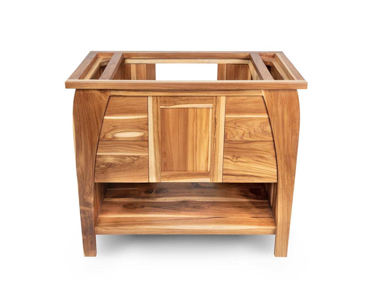 EcoDecors® Tranquility® 36" Teak Wood Free Standing Bathroom Vanity in EarthyTeak Finish