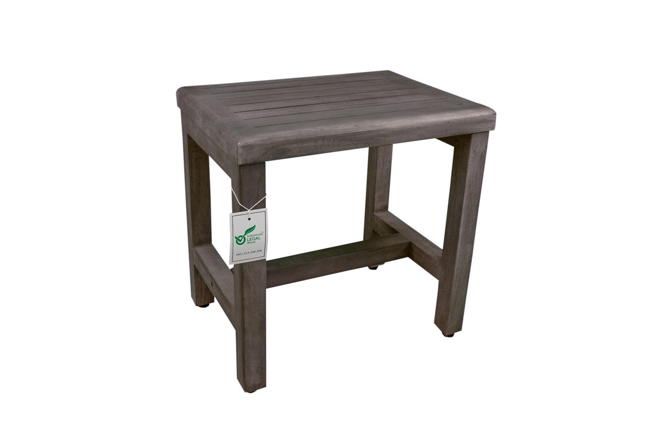 CoastalVogue® Eleganto® 18" Wide Shower Bench in Antique Gray Finish