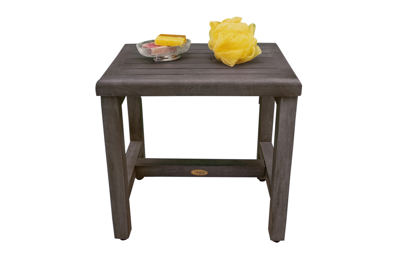 CoastalVogue® Eleganto® 18" Wide Shower Bench in Antique Gray Finish