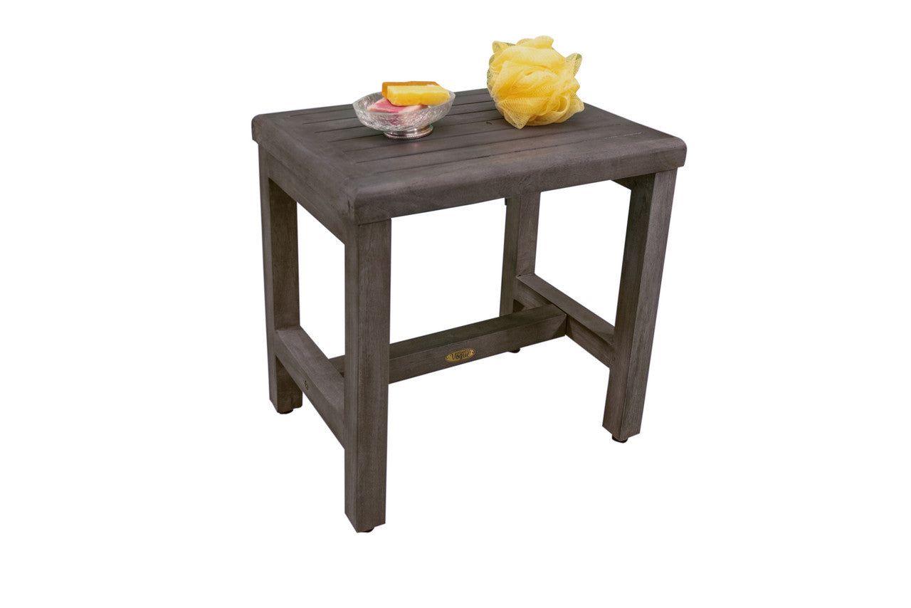 CoastalVogue® Eleganto® 18" Wide Shower Bench in Antique Gray Finish