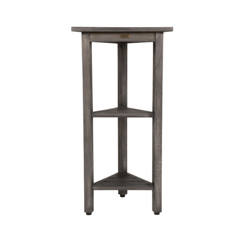 CoastalVogue® FlexiCorner® 32" Teak Wood 3-Tier Corner Shelf in Antique Gray Finish