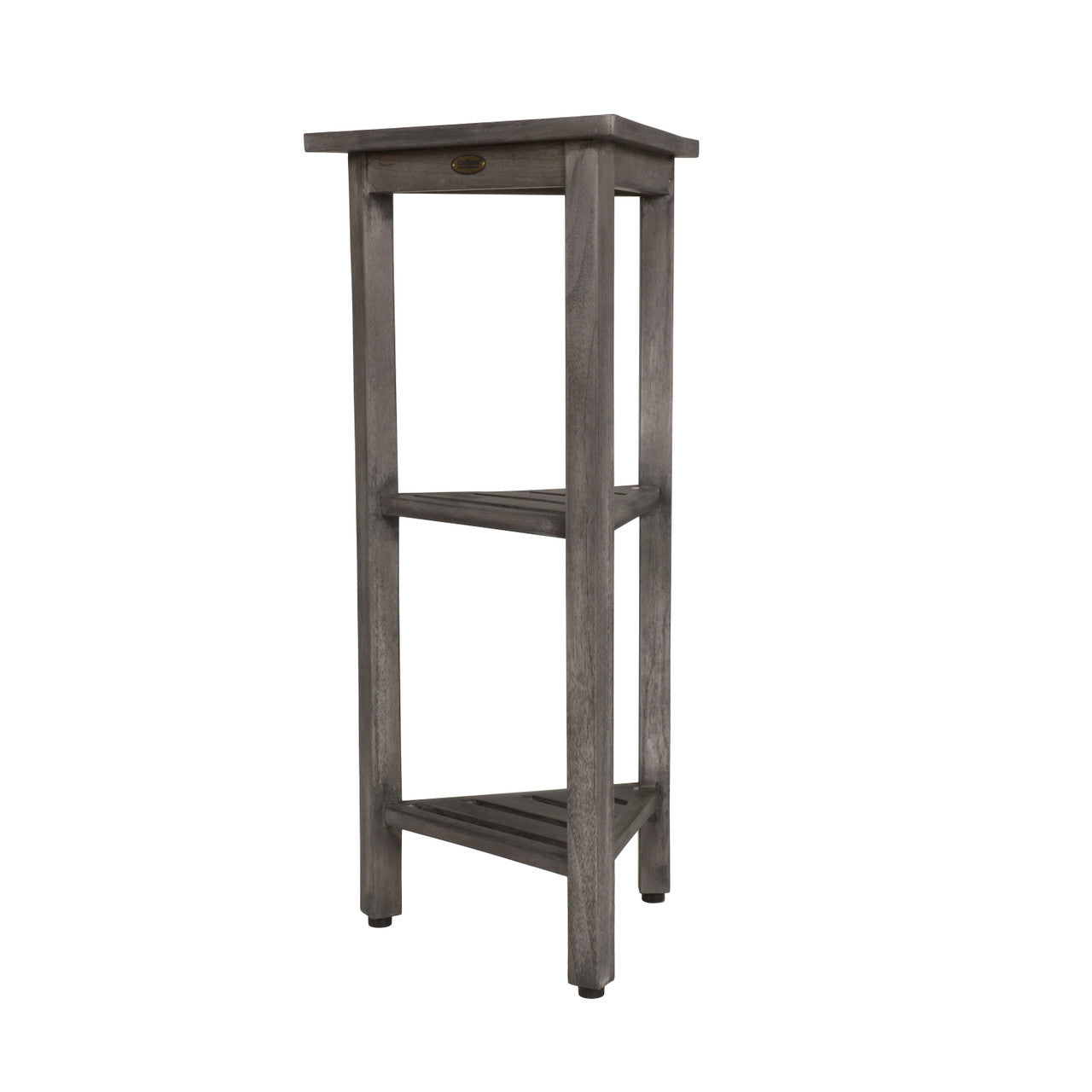 CoastalVogue® FlexiCorner® 32" Teak Wood 3-Tier Corner Shelf in Antique Gray Finish