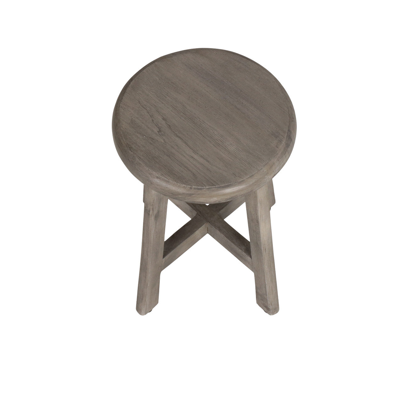 DecoTeak® Shoji® 18" Teak Wood Shower Stool with 12" Round Seat in Antique Gray Finish