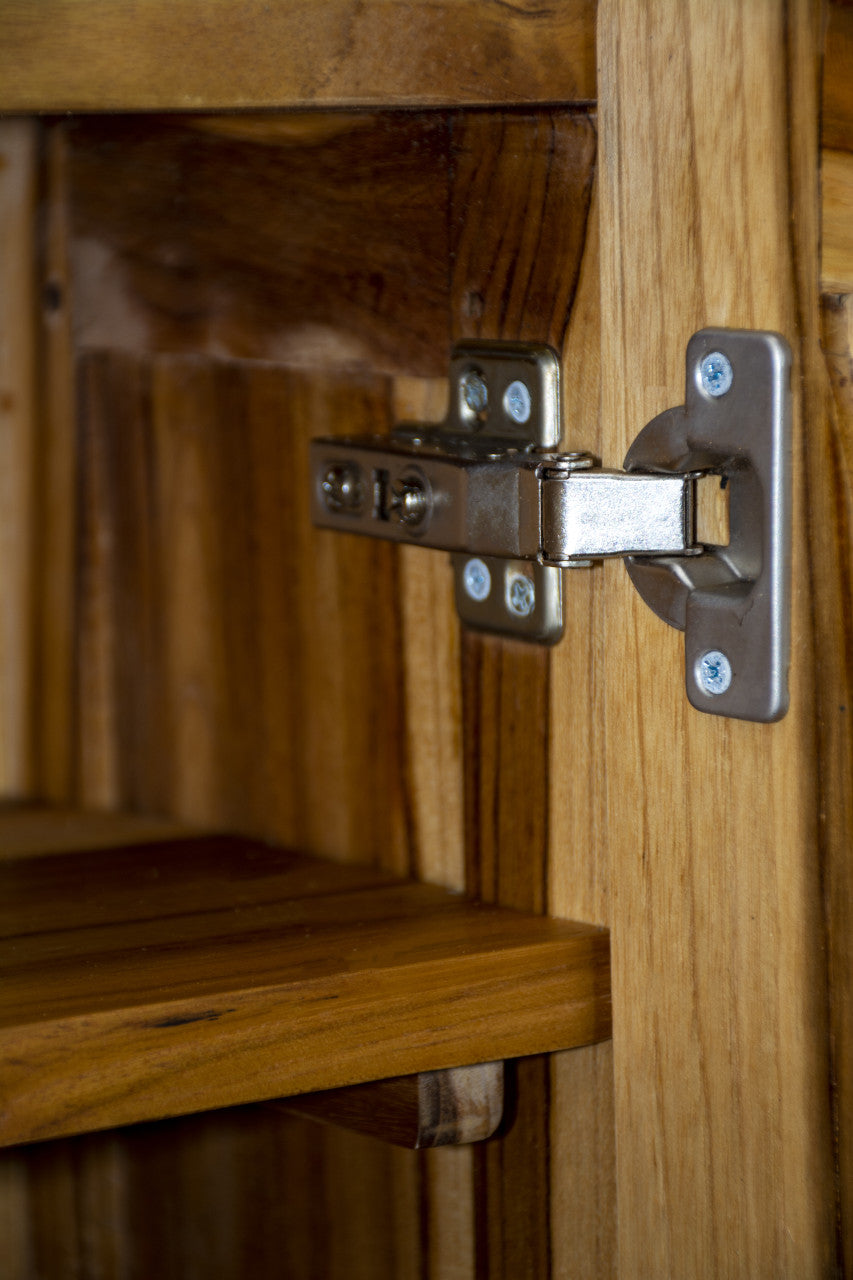 EcoDecors® Curvature® 24" Teak Wood Wall Cabinet in EarthyTeak® Finish