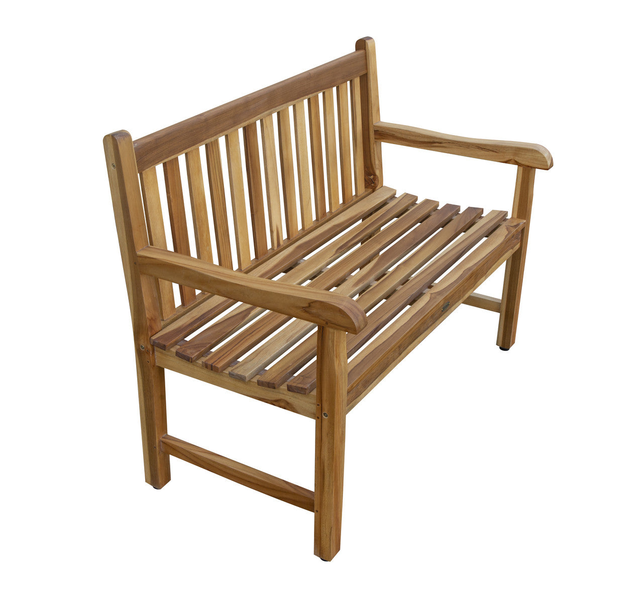 EcoDecors® Hampstead Heath 51" Teak Wood Outdoor Bench in EarthyTeak Finish