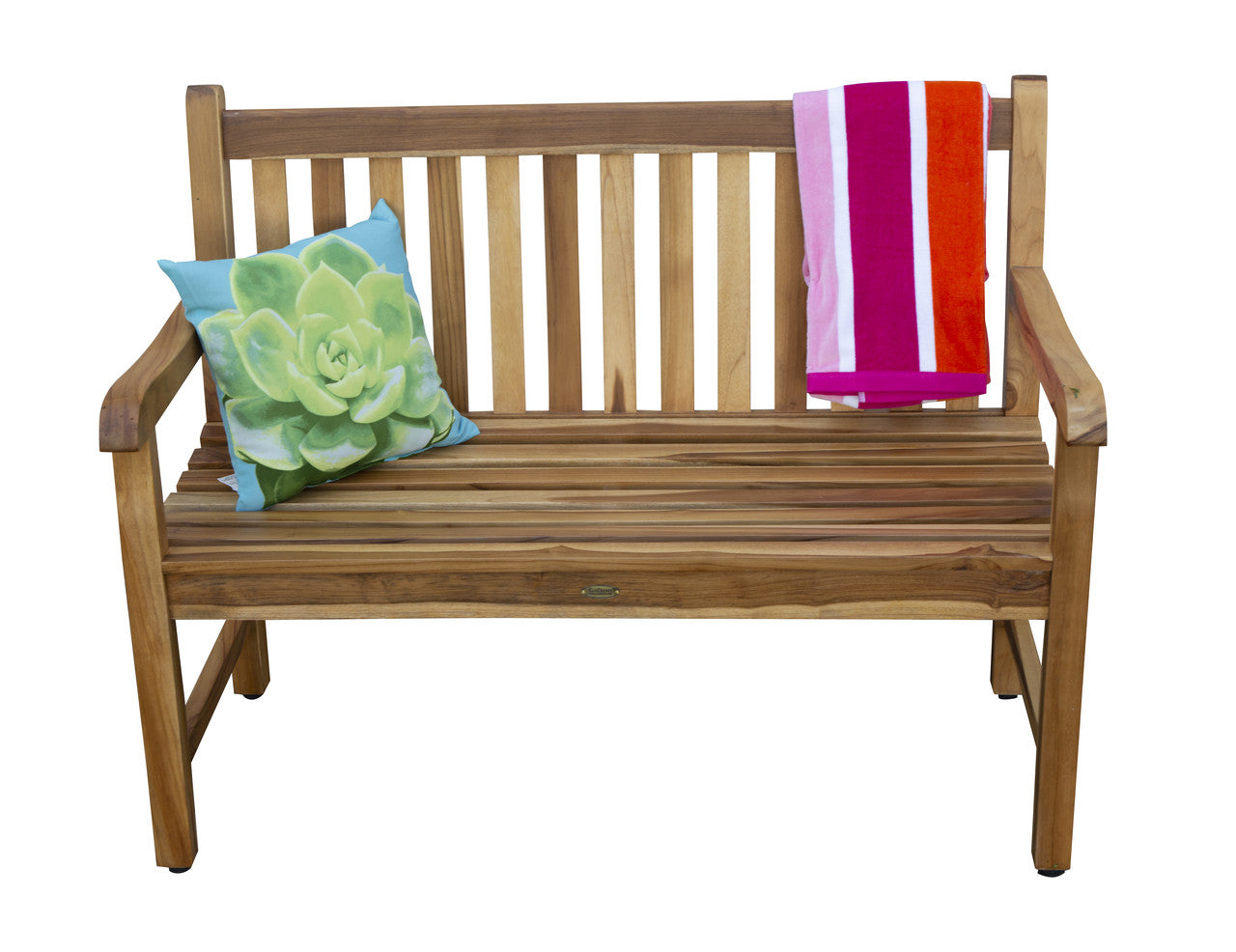 EcoDecors® Hampstead Heath 51" Teak Wood Outdoor Bench in EarthyTeak Finish